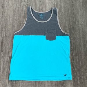American Eagle blue and dark blue tank top